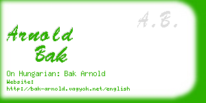 arnold bak business card